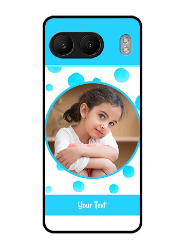 Custom OnePlus Nord 4 5G Custom Glass Phone CaseBlue Bubbles Pattern Design