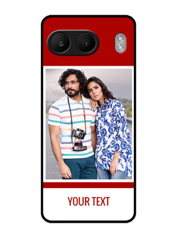 Custom OnePlus Nord 4 5G Custom Glass Phone CaseRed Color Design