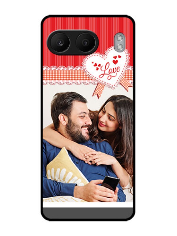 Custom OnePlus Nord 4 5G Custom Glass Phone CaseRed Love Pattern Design