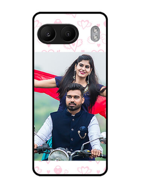 Custom OnePlus Nord 4 5G Custom Glass Phone CasePink Flying Heart Design