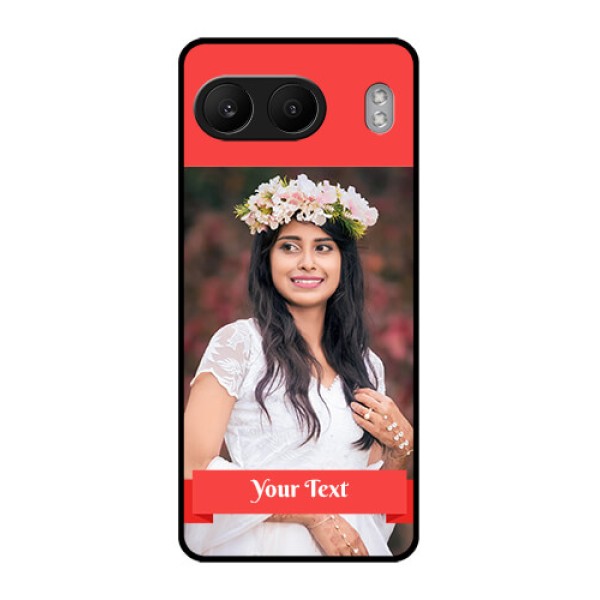 OnePlus Nord 4 5G Custom Glass Phone CaseSimple Red Color Design
