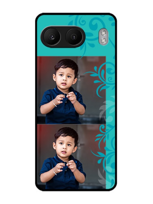 Custom OnePlus Nord 4 5G Custom Glass Phone CaseWith Photo And Green Floral Design