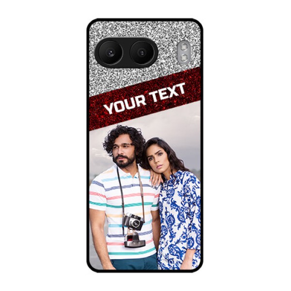 OnePlus Nord 4 5G Custom Glass Phone CaseImage Holder With Glitter Strip Design