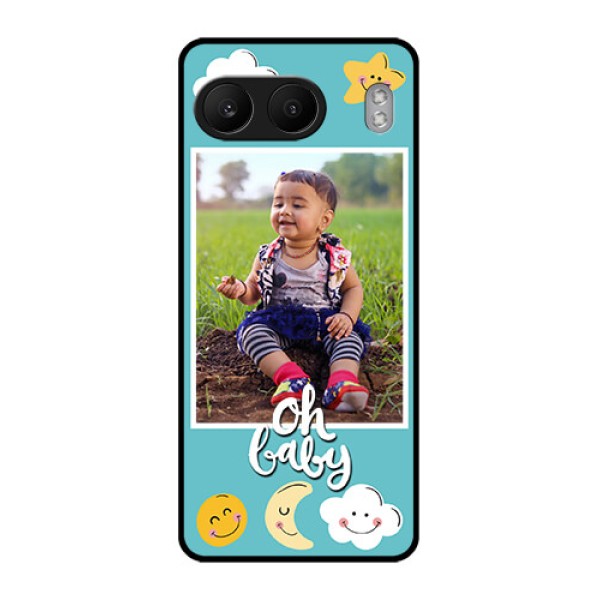 OnePlus Nord 4 5G Custom Glass Phone CaseSmiley Kids Stars Design