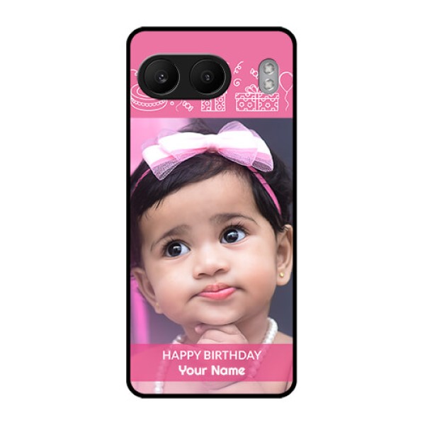 OnePlus Nord 4 5G Custom Glass Phone CaseWith Birthday Line Art Design