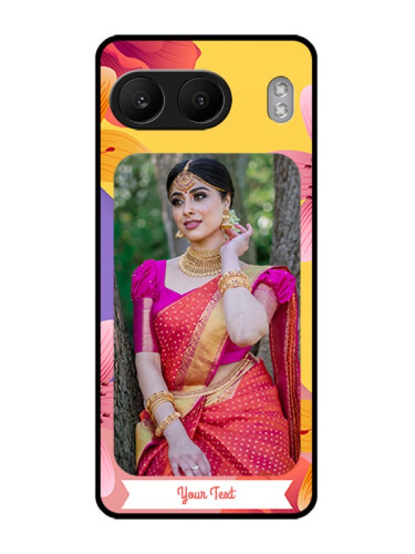 Custom OnePlus Nord 4 5G Custom Glass Phone Case3 Image With Vintage Floral Design