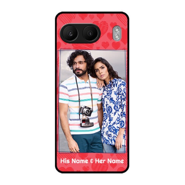 OnePlus Nord 4 5G Custom Glass Phone CaseWith Red Heart Symbols Design OnePlus Nord 4 5G Custom Glass Phone CaseWith Red Heart Symbols Design