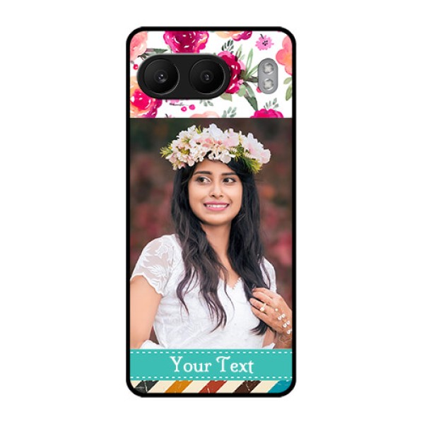 OnePlus Nord 4 5G Custom Glass Phone CaseWater Colors Floral Design OnePlus Nord 4 5G Custom Glass Phone CaseWater Colors Floral Design