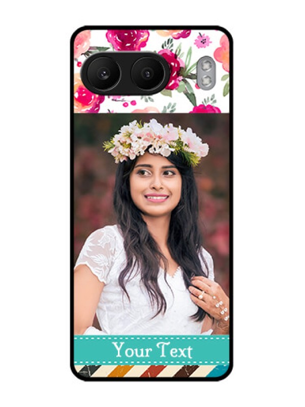 Custom OnePlus Nord 4 5G Custom Glass Phone CaseWater Colors Floral Design