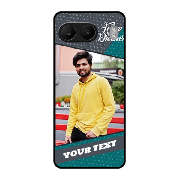 OnePlus Nord 4 5G Custom Glass Phone CaseBackground Pattern Design With Quote
