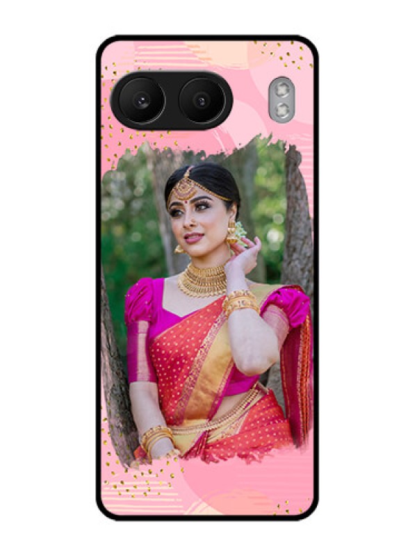 Custom OnePlus Nord 4 5G Custom Glass Phone CaseGold Glitter Splash Design