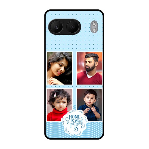 OnePlus Nord 4 5G Custom Glass Phone CaseCute Love Quote With 4 Pic Upload Design
