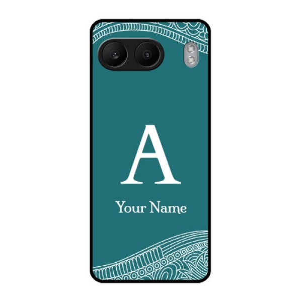 OnePlus Nord 4 5G Custom Glass Phone CaseLine Art Pattern With Custom Name Design OnePlus Nord 4 5G Custom Glass Phone CaseLine Art Pattern With Custom Name Design