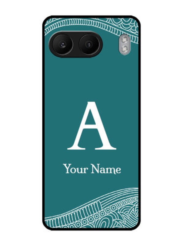 Custom OnePlus Nord 4 5G Custom Glass Phone CaseLine Art Pattern With Custom Name Design