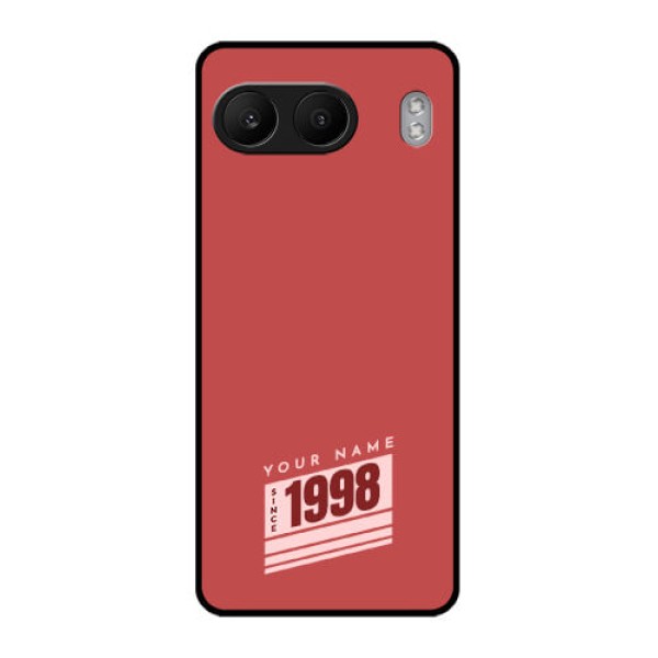 OnePlus Nord 4 5G Custom Glass Phone CaseRed Custom Year Of Birth Design OnePlus Nord 4 5G Custom Glass Phone CaseRed Custom Year Of Birth Design