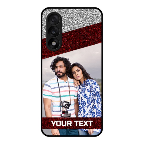 OnePlus Nord 5 5G Custom Glass Phone Case - Image Holder With Glitter Strip Design