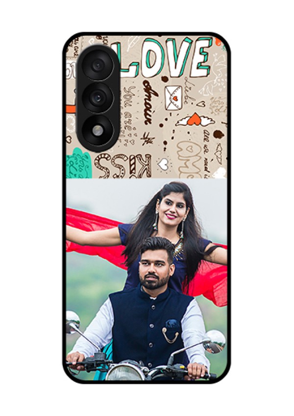 OnePlus Nord 5 5G Custom Glass Phone Case - Love Doodle Pattern