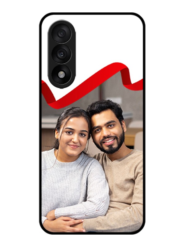 Custom OnePlus Nord 5 5G Custom Glass Phone Case - Red Ribbon Frame Design