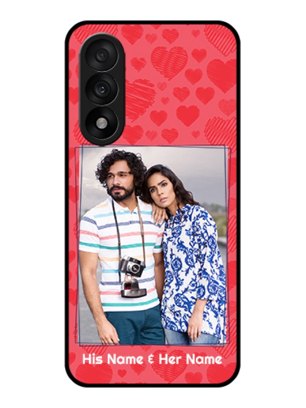 Custom OnePlus Nord 5 5G Custom Glass Phone Case - With Red Heart Symbols Design