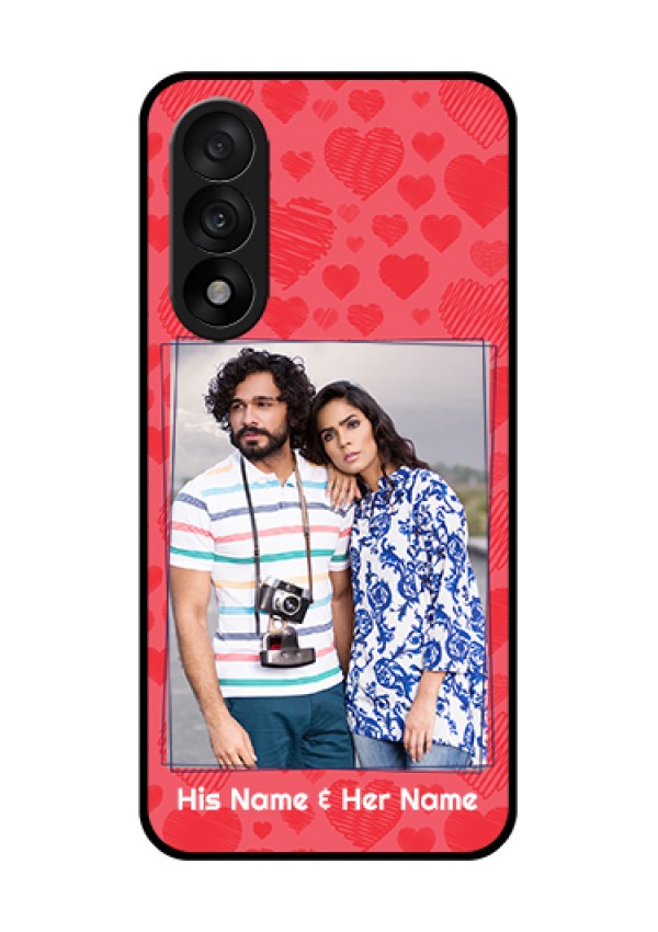 OnePlus Nord 5 5G Custom Glass Phone Case - With Red Heart Symbols Design