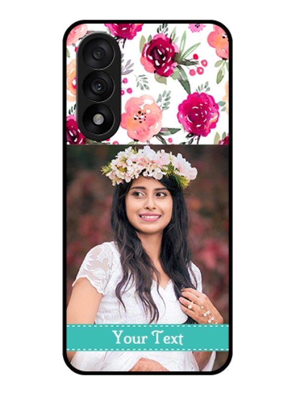 Custom OnePlus Nord 5 5G Custom Glass Phone Case - Water Colors Floral Design