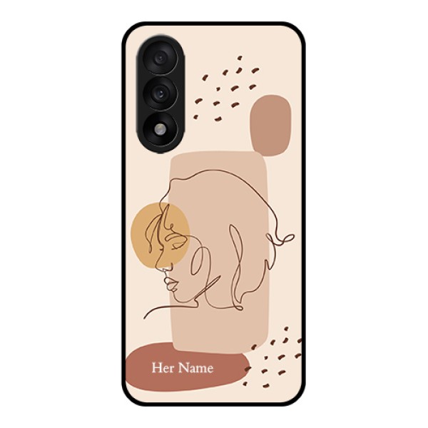 OnePlus Nord 5 5G Custom Glass Phone Case - Calm Woman Line Art Design OnePlus Nord 5 5G Custom Glass Phone Case - Calm Woman Line Art Design