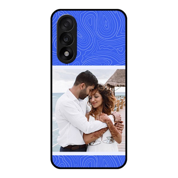 OnePlus Nord 5 5G Custom Glass Phone Case - Curved Line Art With Blue And White Design