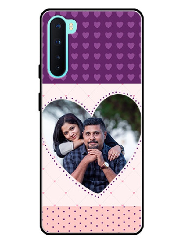 Custom Oneplus Nord 5G Custom Glass Phone Case  - Violet Love Dots Design
