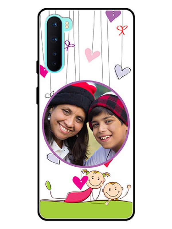 Custom Oneplus Nord 5G Photo Printing on Glass Case  - Cute Kids Phone Case Design