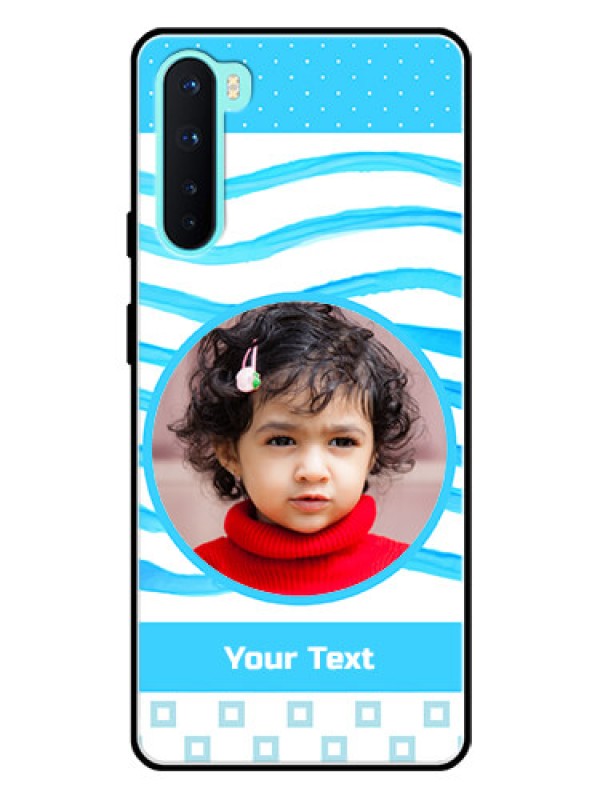 Custom Oneplus Nord 5G Custom Glass Phone Case  - Simple Blue Case Design