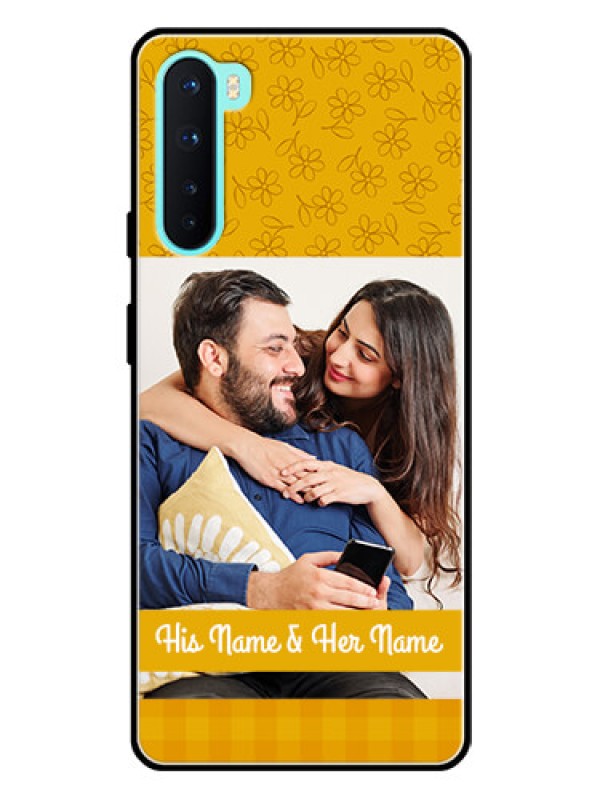 Custom Oneplus Nord 5G Custom Glass Mobile Case  - Yellow Floral Design