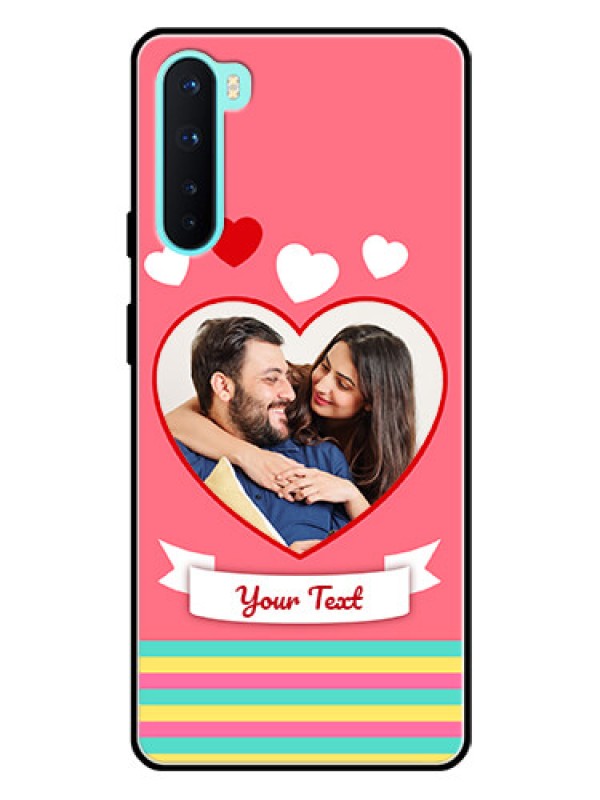 Custom Oneplus Nord 5G Photo Printing on Glass Case  - Love Doodle Design