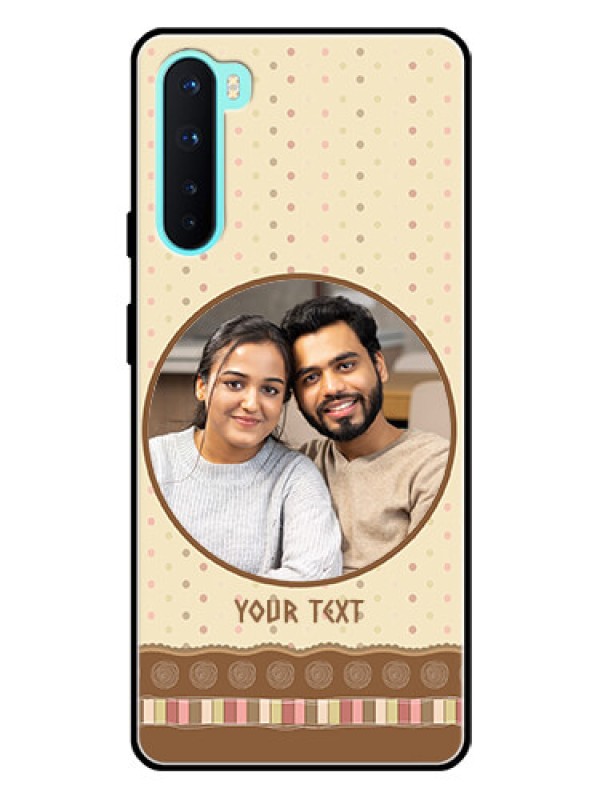 Custom Oneplus Nord 5G Custom Glass Mobile Case  - Brown Dotted Mobile Case Design