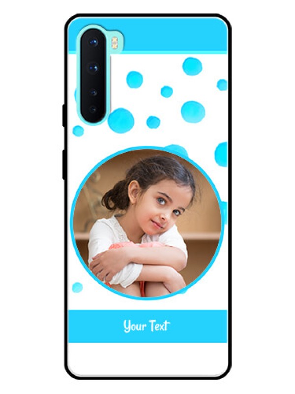 Custom Oneplus Nord 5G Photo Printing on Glass Case  - Blue Bubbles Pattern Design