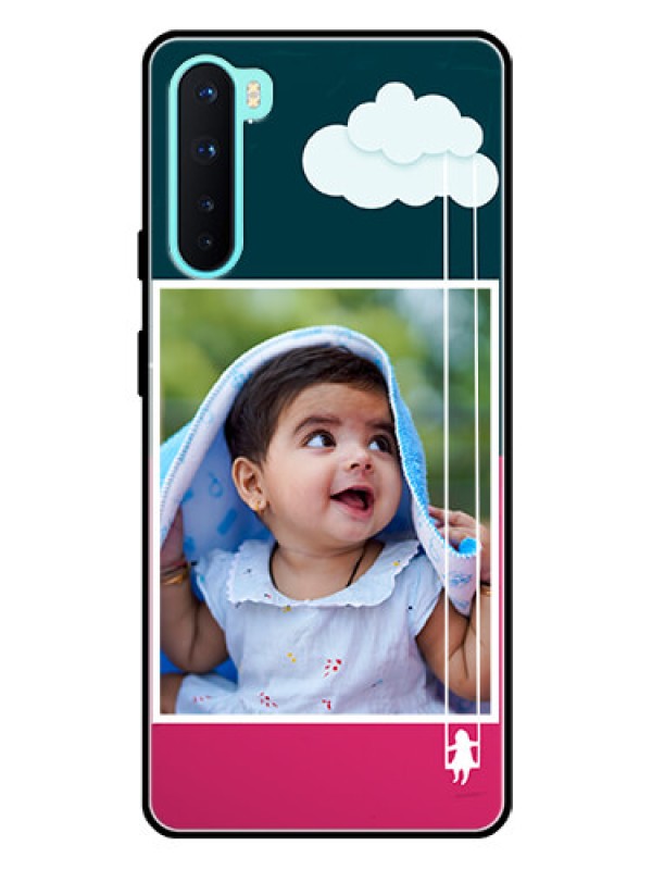 Custom Oneplus Nord 5G Custom Glass Phone Case  - Cute Girl with Cloud Design
