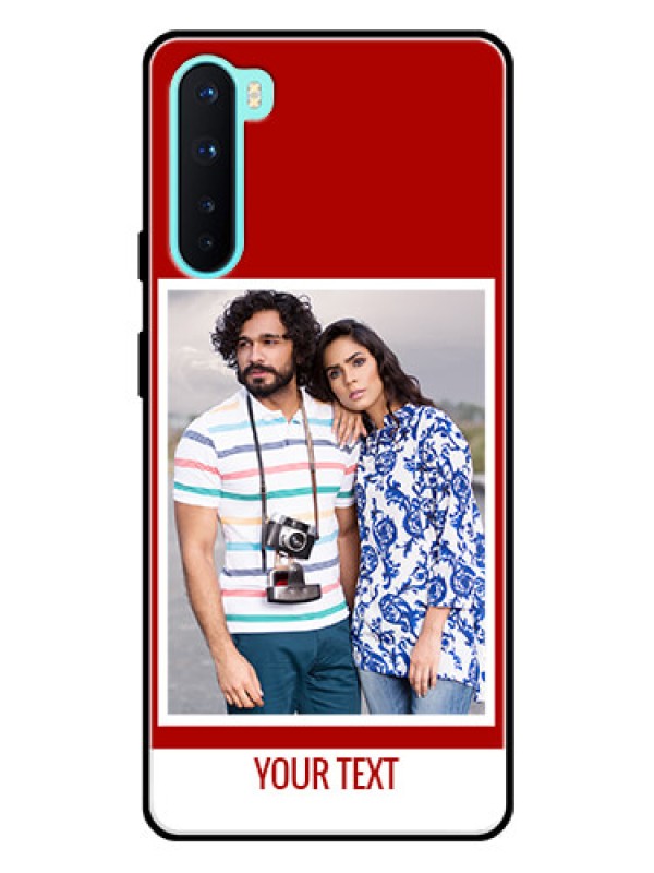 Custom Oneplus Nord 5G Personalized Glass Phone Case  - Simple Red Color Design