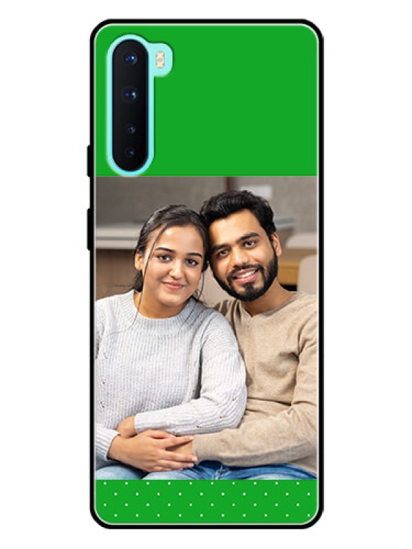 Custom Oneplus Nord 5G Personalized Glass Phone Case  - Green Pattern Design