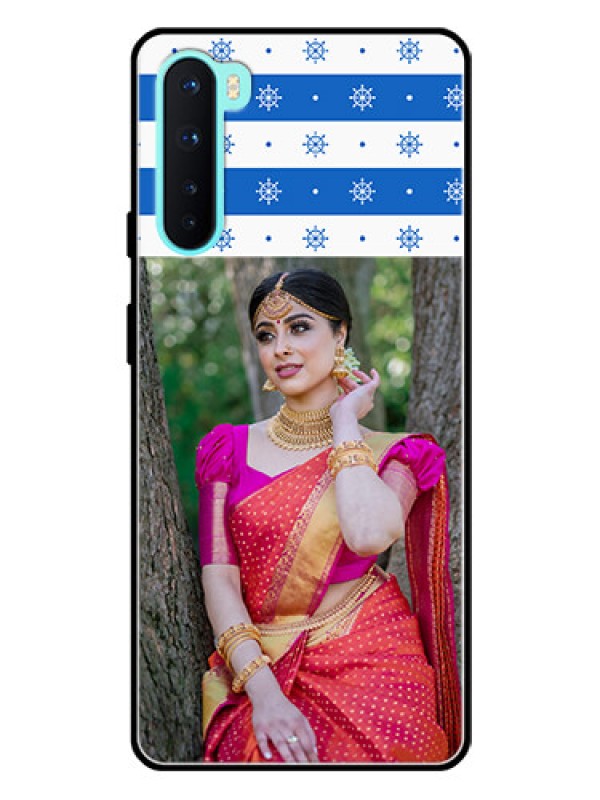 Custom Oneplus Nord 5G Photo Printing on Glass Case  - Snow Pattern Design
