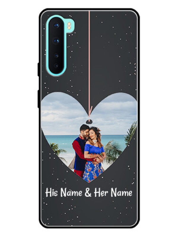 Custom Oneplus Nord 5G Custom Glass Phone Case  - Hanging Heart Design
