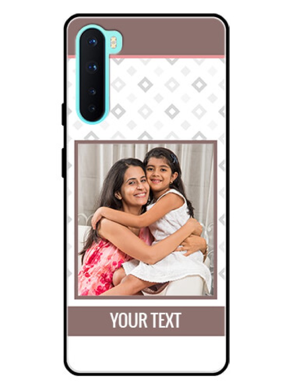 Custom Oneplus Nord 5G Photo Printing on Glass Case  - Simple Diamond Design