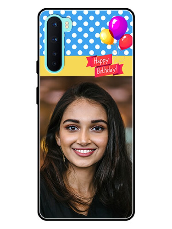 Custom Oneplus Nord 5G Custom Glass Mobile Case  - Happy Birthday Design