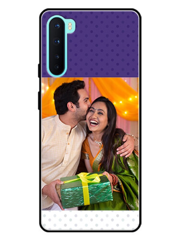 Custom Oneplus Nord 5G Personalized Glass Phone Case  - Violet Pattern Design