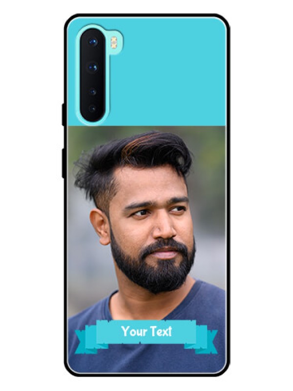 Custom Oneplus Nord 5G Personalized Glass Phone Case  - Simple Blue Color Design