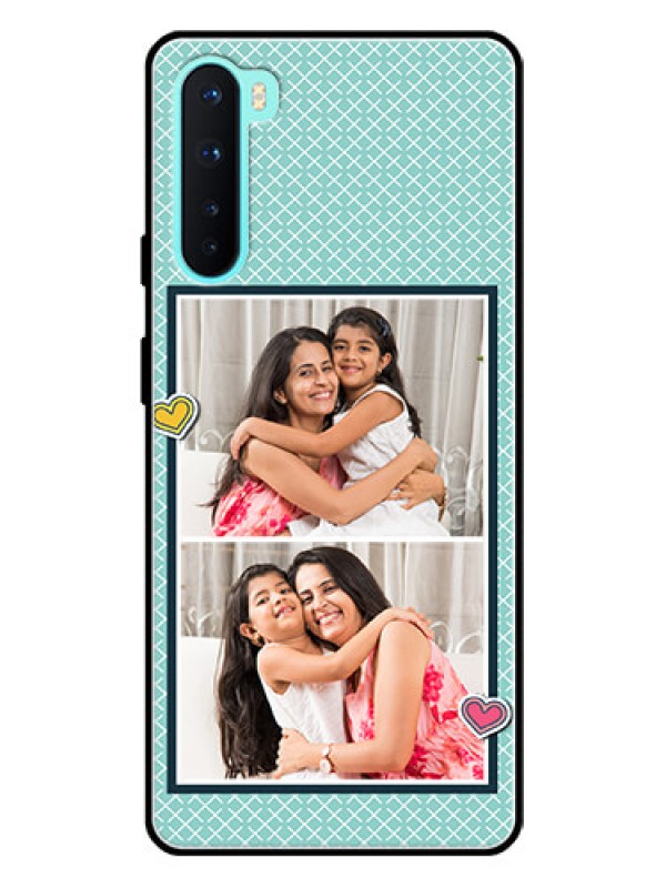 Custom Oneplus Nord 5G Custom Glass Phone Case  - 2 Image Holder with Pattern Design