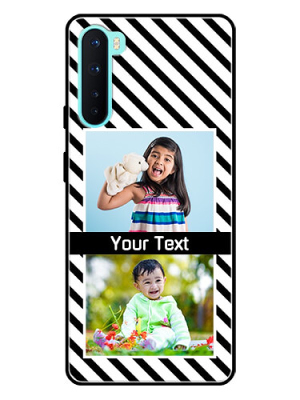 Custom Oneplus Nord 5G Photo Printing on Glass Case  - Black And White Stripes Design