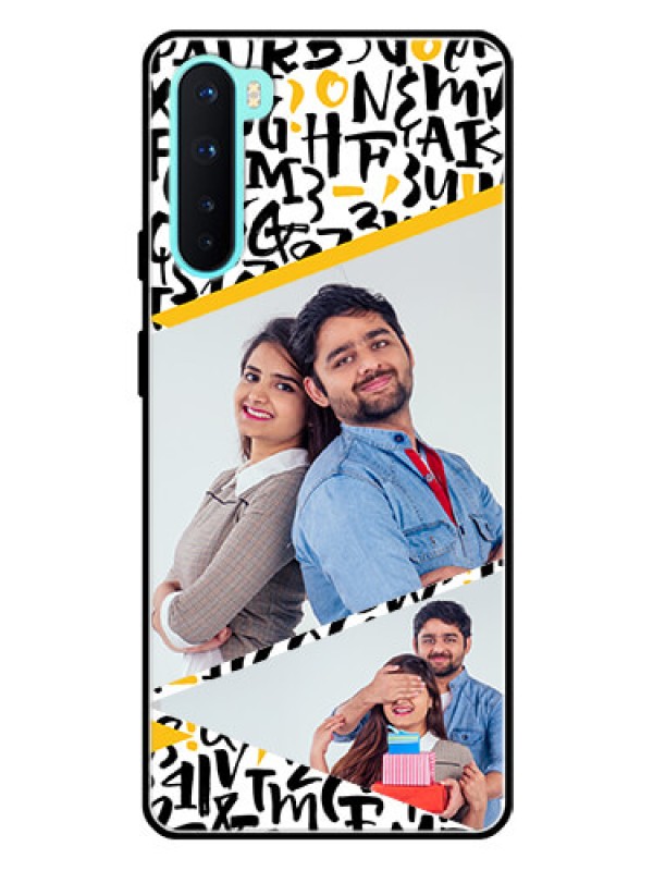 Custom Oneplus Nord 5G Custom Glass Mobile Case  - Letters Pattern Design