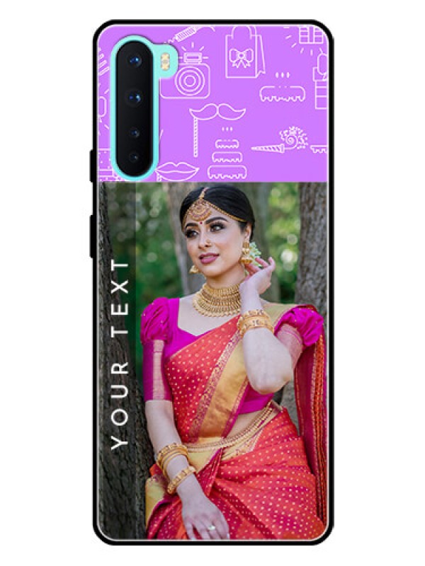 Custom Oneplus Nord 5G Custom Glass Mobile Case  - Birthday Icons Design