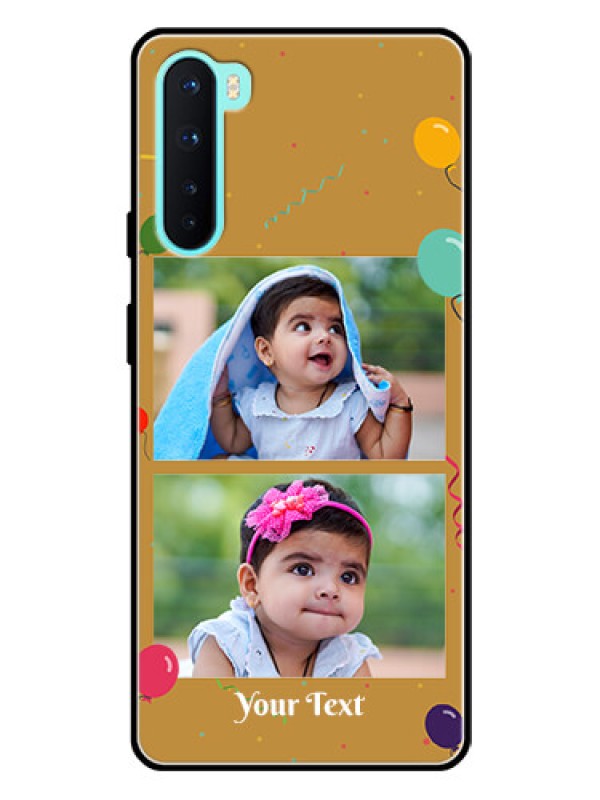 Custom Oneplus Nord 5G Personalized Glass Phone Case  - Image Holder with Birthday Celebrations Design