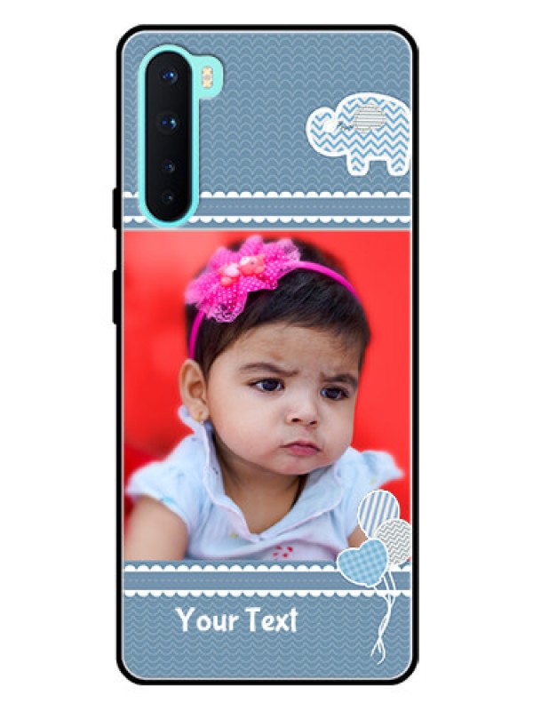 Custom Oneplus Nord 5G Photo Printing on Glass Case  - with Kids Pattern Design