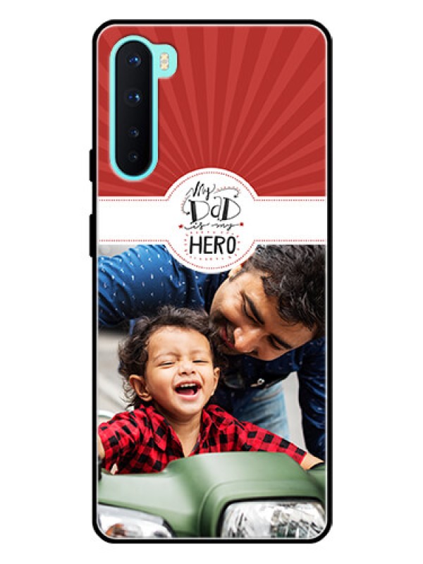Custom Oneplus Nord 5G Photo Printing on Glass Case  - My Dad Hero Design